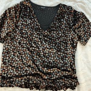 Madewell Crushed Velvet Floral Top